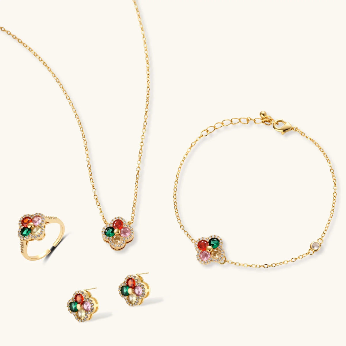 Lucky Clover Jewelry Set by Maison Arie