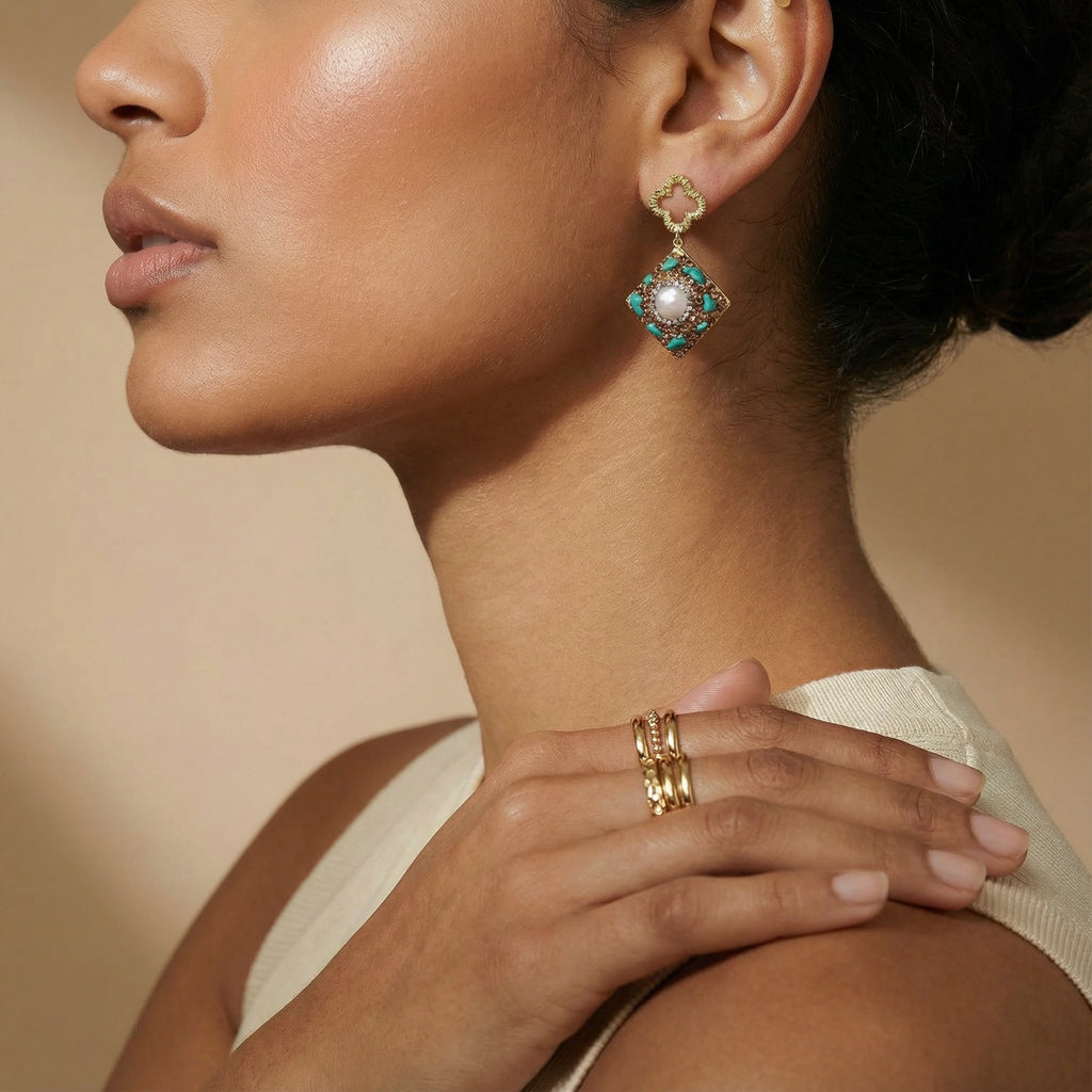 Moroccan Dreams Drop Earrings by Maison Arie