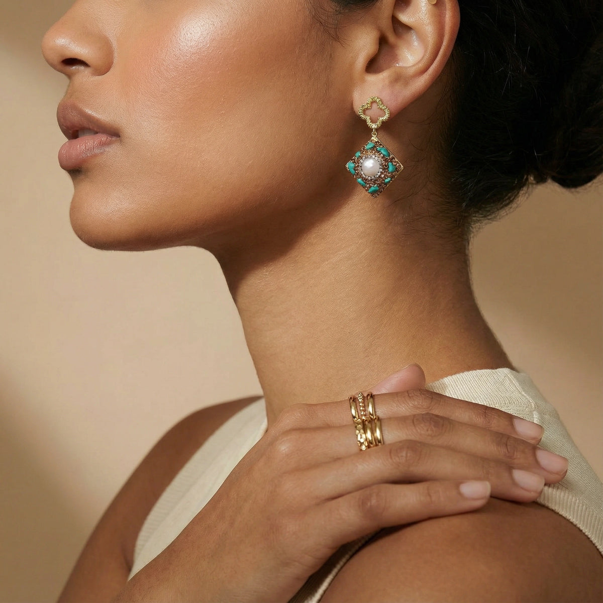 Moroccan Dreams Drop Earrings by Maison Arie