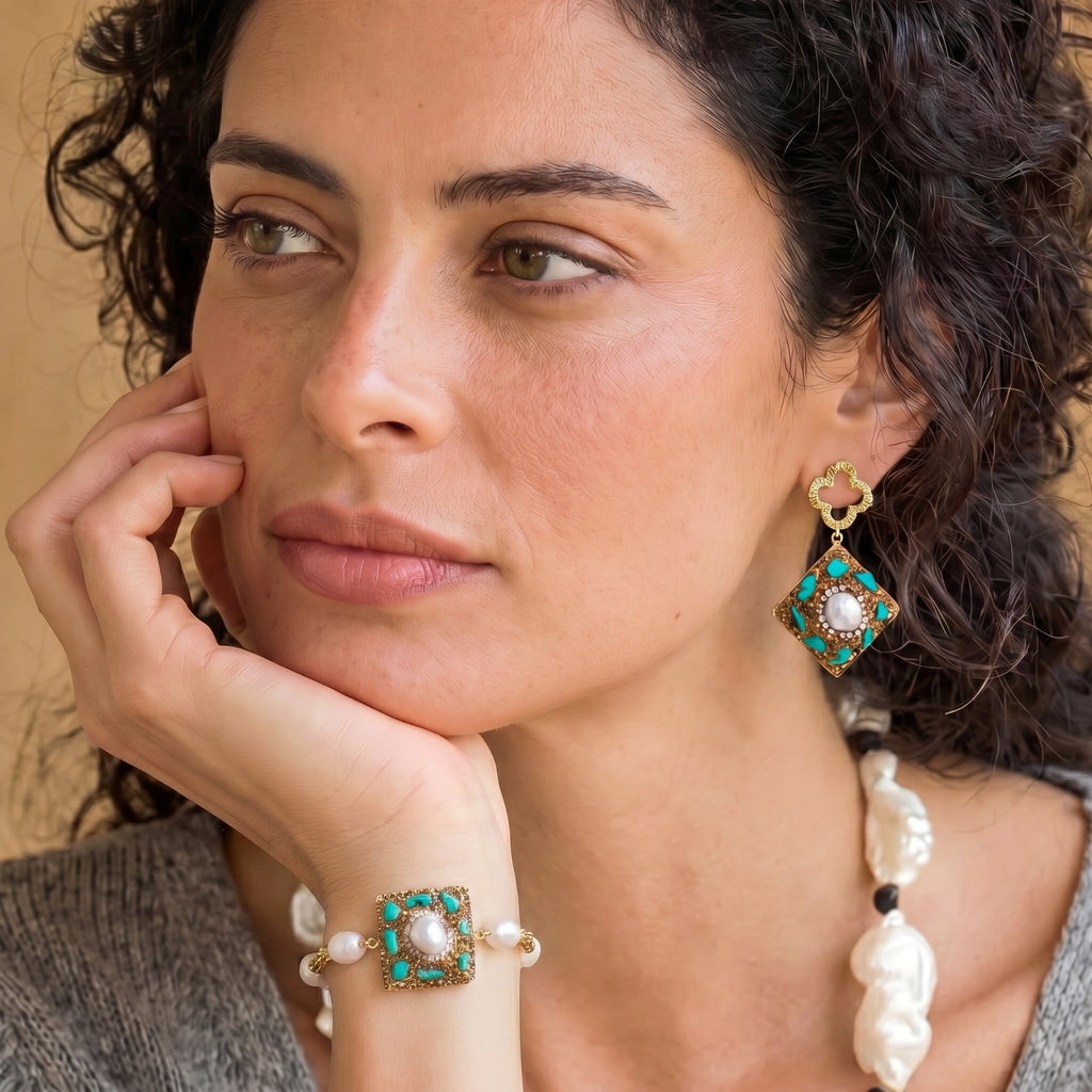 Moroccan Dreams Drop Earrings by Maison Arie