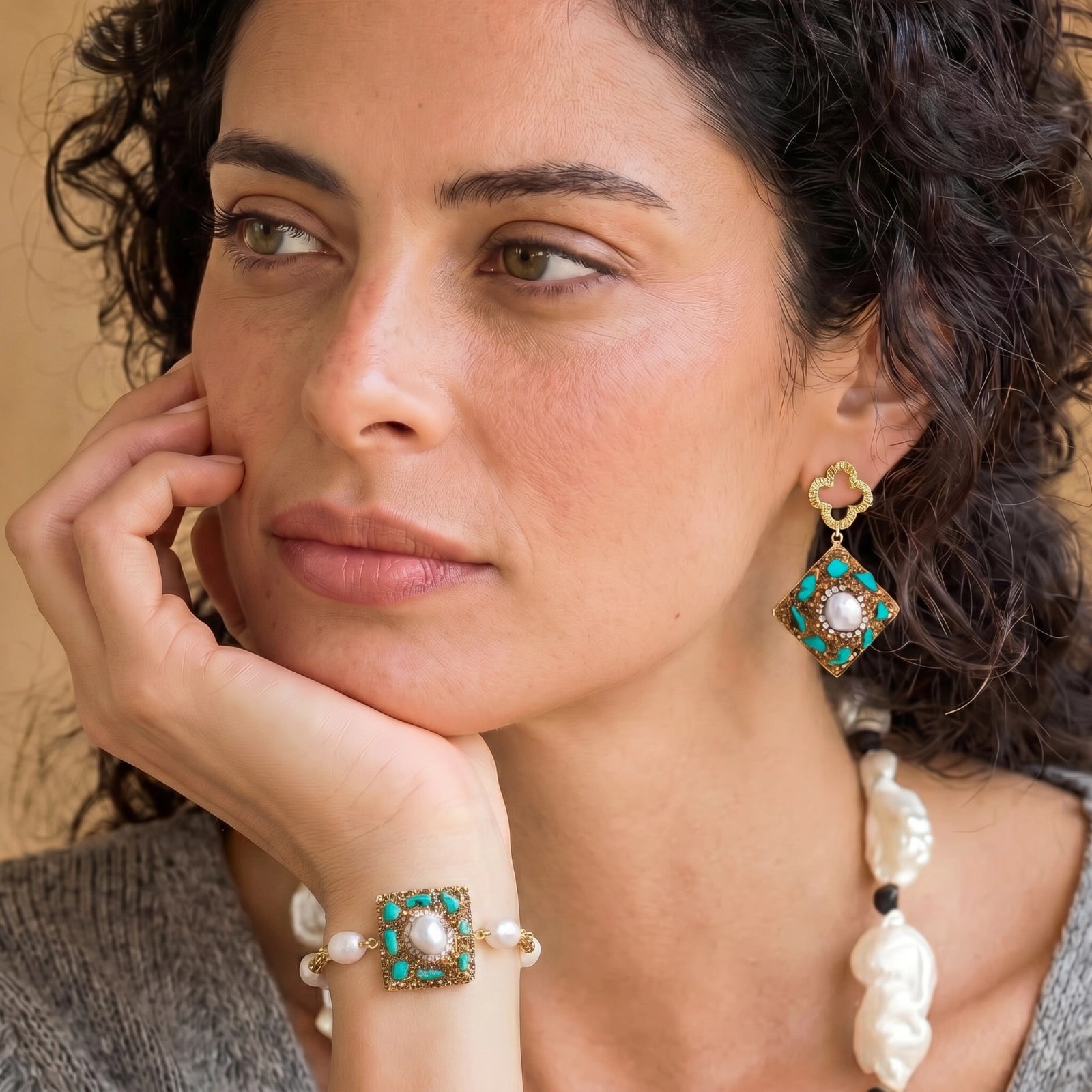 Moroccan Dreams Drop Earrings by Maison Arie